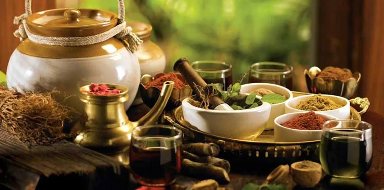 Traditional Ayurveda therapy at a wellness retreat in Kerala